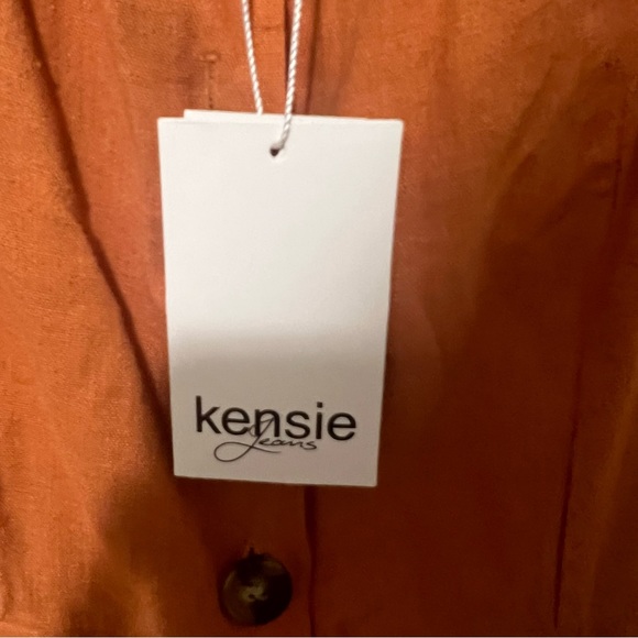 Kenzie Jeans Coral Sleeveless Front Button Jumpsuit Sz M NWT - Picture 5 of 8